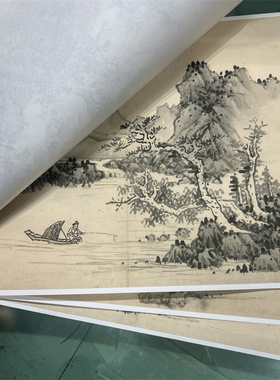 明蓝瑛山水画册12页仿古风景山水国画真迹高清微喷复制装饰画临摹