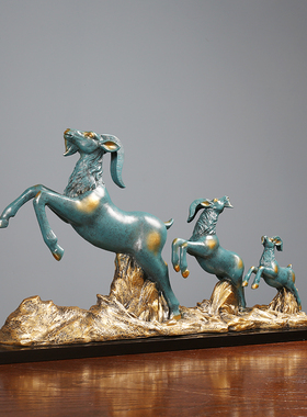 三羊开泰办公室开业桌面装饰品摆件现代创意商务高档乔迁新居礼品