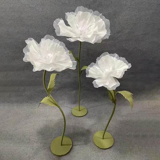 新款婚礼摆件真丝花路引丝网花舞台立杆泡沫花装饰橱窗婚庆道具