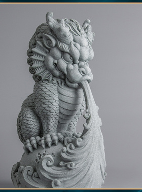 青砂石鱼缸造景国潮吸水招财兽办公家居送礼创意精品桌面茶宠摆件