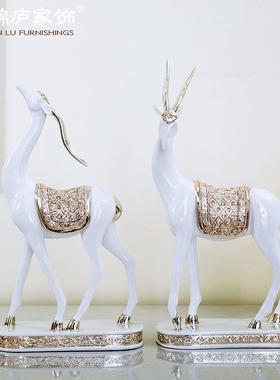 鹿摆件式客欧居厅电视柜公办室ST609X创意酒柜玄关家软装饰品摆饰