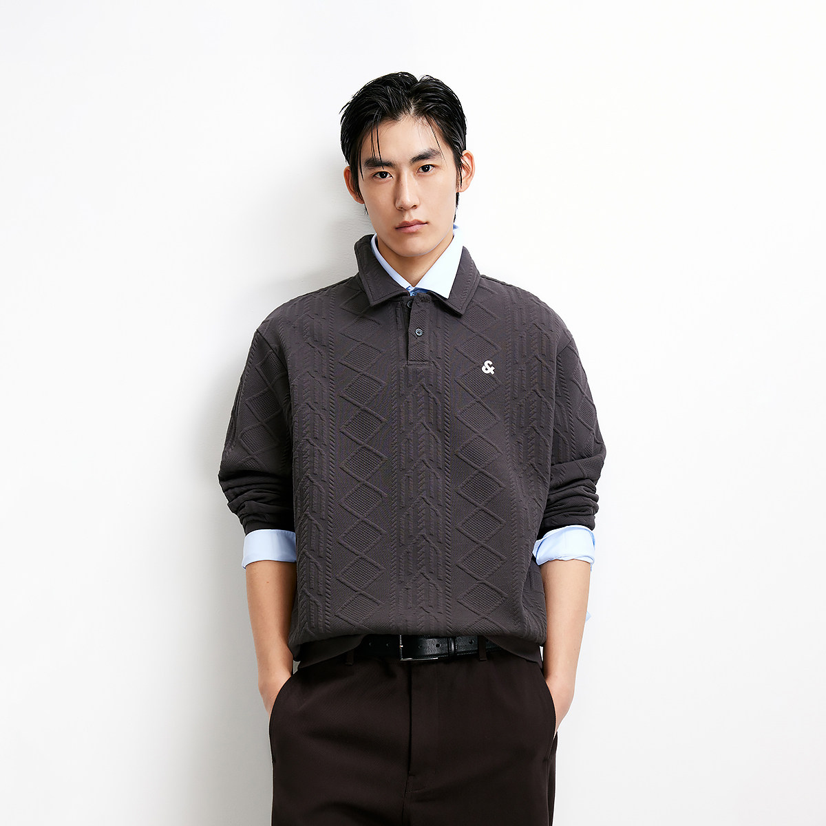 【POLO衬衫领卫衣】杰克琼斯男装秋季新款肌理面料外套情侣刺绣,淘宝优惠券,粉丝福利购,淘宝优惠卷