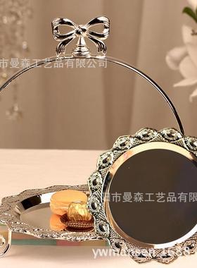 金属水果盘蛋糕盘架子KTV毛巾盘婚甜品台3016摆件庆台客厅茶摆几