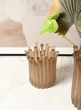 现代极花简抽象竖条脂树干瓶别墅玄高关客厅插花级FC-SZ250感创意