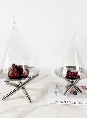 简8452现约代金属不锈钢水果饰盘果盆软装品样板间餐桌托收盘纳盘