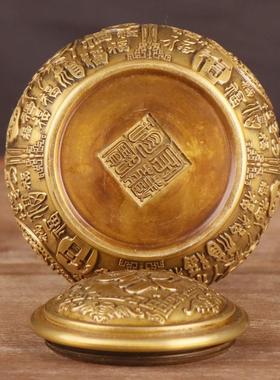 杨铜记铜缸铜缸居办家公室铜缸件茶0204摆叶罐百福铜缸