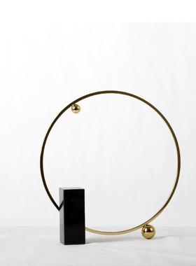 轻抽象创几艺术摆件简奢约现代酒店客厅装饰品意家居何ES-A6023样