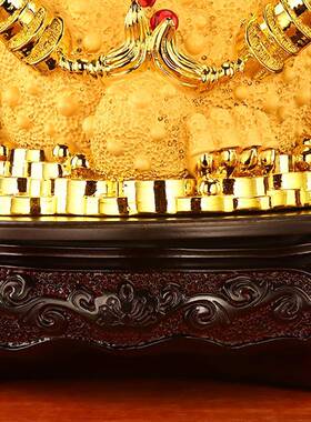 金蟾招财开摆件三足金蟾蜍金蝉金蟾办公室前台装饰店铺客业厅礼品