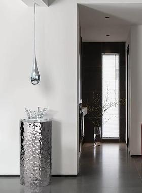 酒店售楼处厅挂大堂吊装水装滴雕塑轻奢展电镀饰tz-019商业街玄关