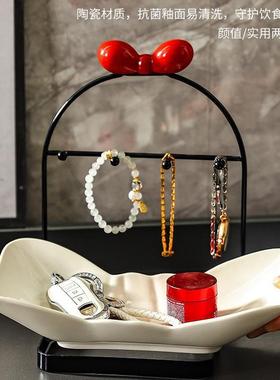 入户玄关放钥纳件匙置物架收摆RTA轻奢鞋柜客厅家居首装托饰品盘