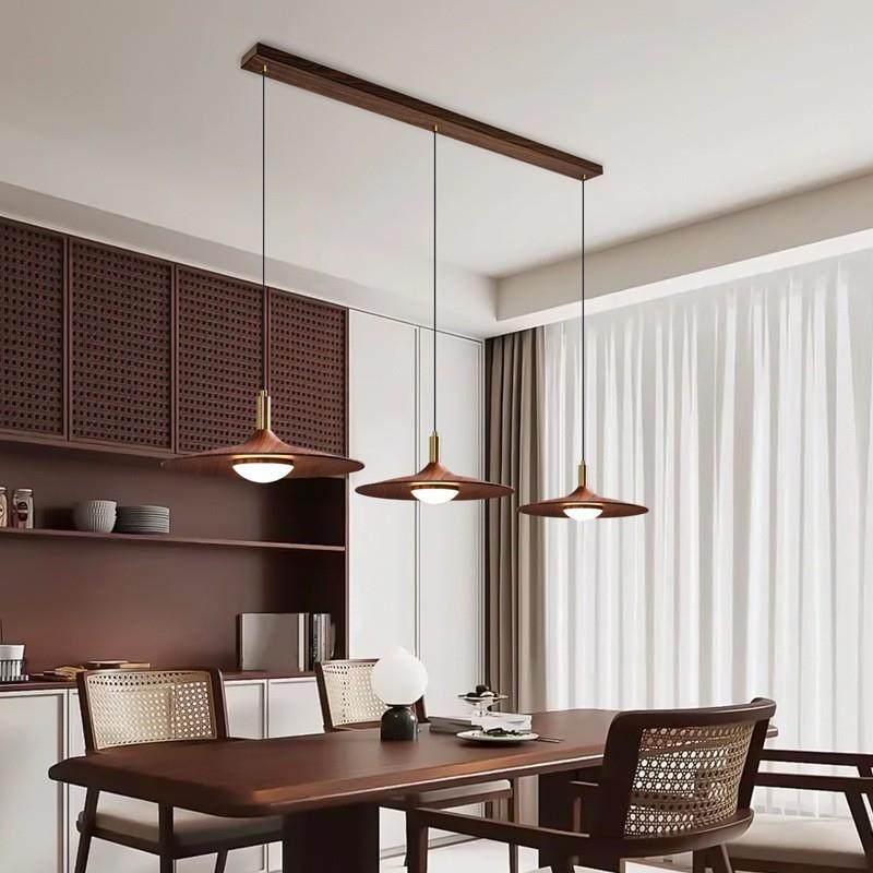 中古风餐吊灯复古飞碟灯台日式侘厅寂胡桃木色卧吧室945饭茶桌三,淘宝优惠券,粉丝福利购,淘宝优惠卷