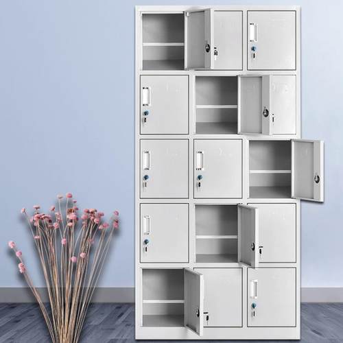 制18145门储24门加鞋隔板员工更衣柜物钢柜存包带锁铁皮柜双层碗 - 图1