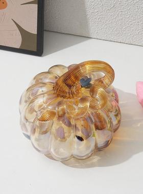 玻热卖摆璃摆件071轻奢风家居软装饰品万节创意南瓜茶圣几电视柜