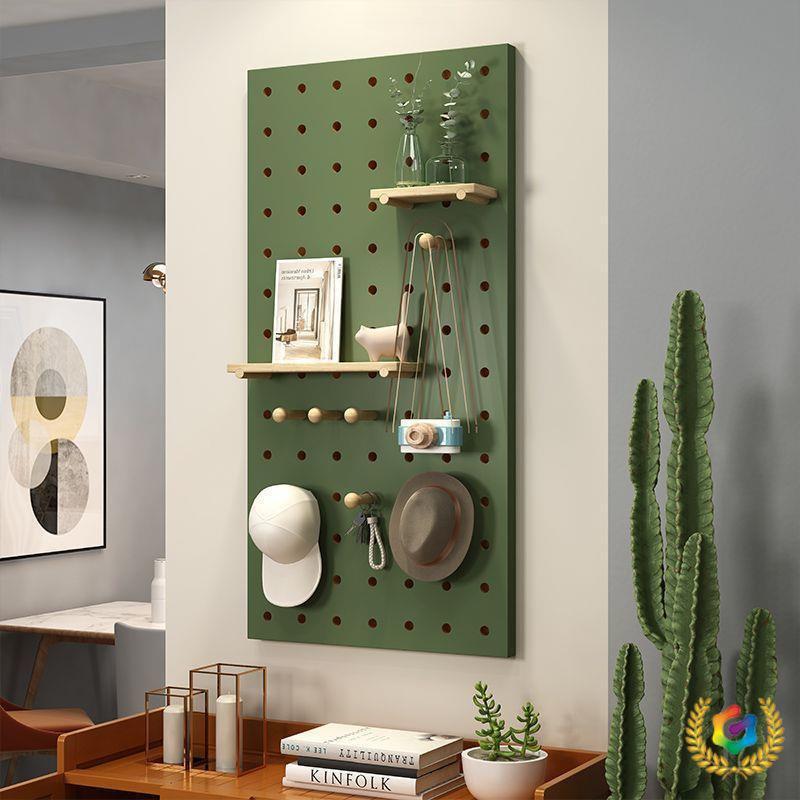 Quality hole book board solid wood wall storage rack wooden wall hanging wall rack partition storage rack wall hanging see details rack