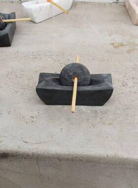 石手碾子唐茶代宋代碾捣药臼青碾TZL药器茶粉研磨抹茶碾工磨粉