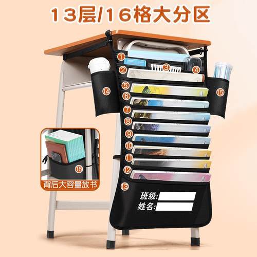 小学生课桌收纳见详情袋挂书多能大容量中功桌边书袋初高袋中生收 - 图3