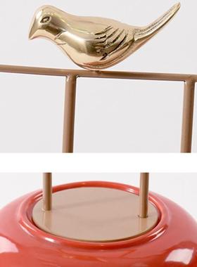 新中式红中国厅软装陶瓷装饰摆件样板间客玄关YH031电视柜房书创