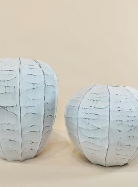 新式仿店木KQV核桃纹花桌瓶中摆件样版房酒会所餐玄关花器软装饰