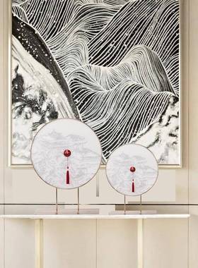 宋美学新中式禅艺意金关属氏亚克力摆件样板房售楼处客厅玄术658