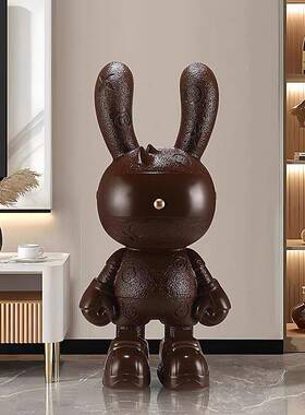 网红品爆款潮玩仿皮革兔子落HWT型件地大摆客厅沙发电视柜旁装饰