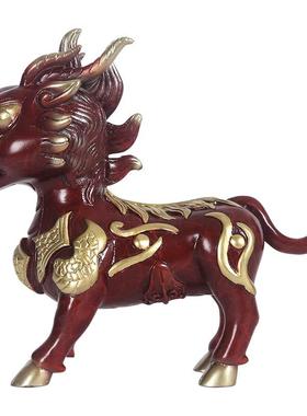 彩瑞兽件萌版麒麟摆家居装品客厅办彩铜卡通铜公饰室创意装饰品摆