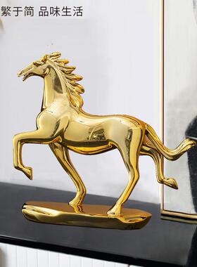 轻奢树脂摆件马到成功开乔迁装马饰新业居礼奔腾马客品家居马摆件