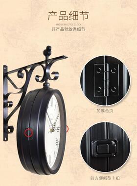 式尚装饰静时音双欧面钟欧式复古创意美北钟表挂钟客ST0082厅挂表