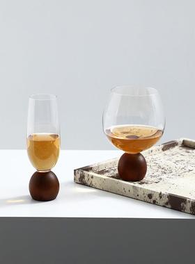 意式厅现感代简约创意木言玻璃酒具展别墅餐桌吧FC-CJ250高台级醒