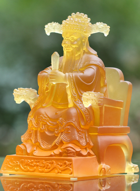 琉璃龙五爷财神爷桌面前台佛像开业供奉家居摆设摆件工艺品店铺