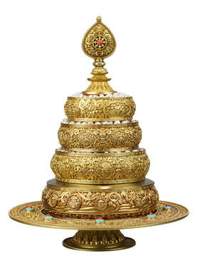 慧宝37供修法扎铜密宗五方修款Ａ曼托盘果碟贡茶盘盘西藏传统盘曼