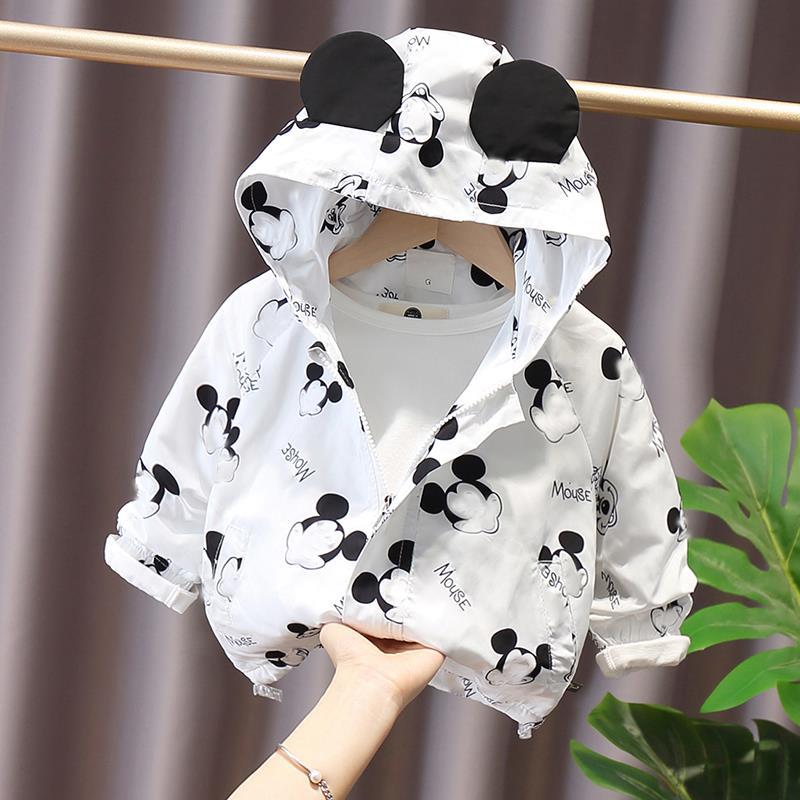 外套女春秋夹克儿童卡通连帽开衫小童可爱风衣薄款男女宝宝上衣潮 - 图0