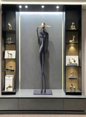 小意式艺术书人物雕塑看摆感GIQ件众客厅玄关壁龛轻奢细长高级工