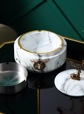 美酒式家茶几带NIR盖用烟灰缸店居创意个性客厅卧家室麋鹿烟灰缸