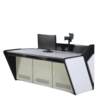 Dual-link triple-link security monitoring station command center office control desk console dispatch call center computer worker HX20