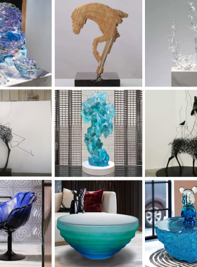 透明环氧树脂工艺饰品摆件大型不锈钢鹿景观玻璃纤维雕塑厂家定制