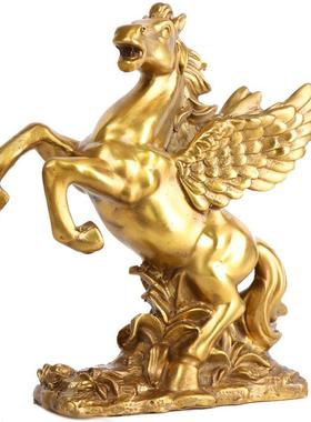 杨记铜0117铜飞马二生肖马工品摆件家艺居摆件飞十马摆件