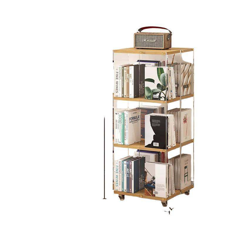 亚克力创意旋转书架家用书房展示柜实木落地置物架转角书新品,淘宝优惠券,粉丝福利购,淘宝优惠卷