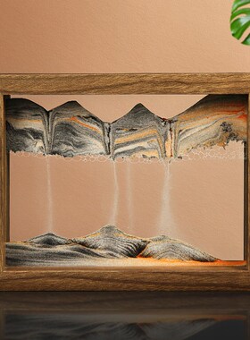 流沙画摆件木框沙漏装饰家居解压办公桌面相框流沙画摆饰客厅酒柜