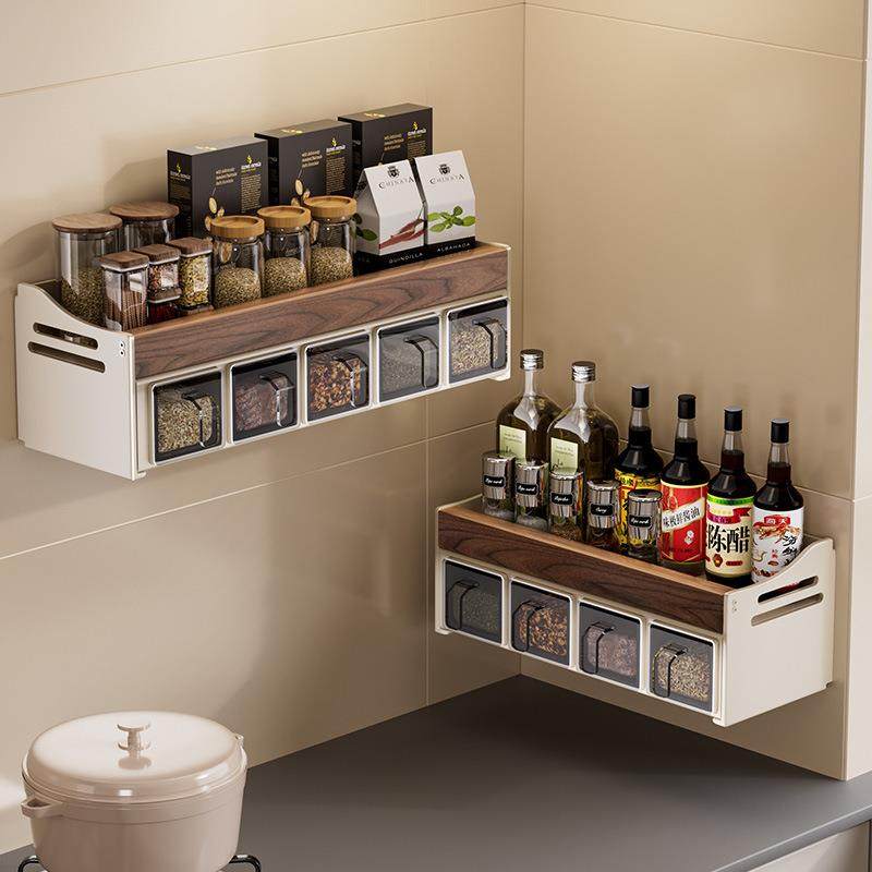 胡XIPANZJH桃木房台多功能置物架壁挂墙上式味品罐油盐酱厨醋调料,淘宝优惠券,粉丝福利购,淘宝优惠卷