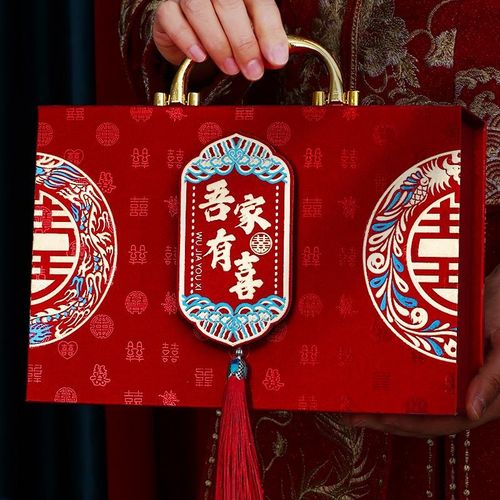 彩礼钱盒子订婚结婚礼金箱聘金盒定亲现金提亲彩礼箱20万箱子礼盒 - 图0