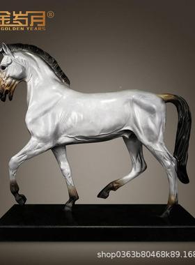 铜金岁铜摆件马新RDZ居中式家饰品客厅玄关酒月柜金属铜制工艺品