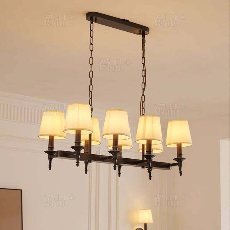 简约美式全铜餐厅吧台长排吊灯 创意个性复式楼别墅餐桌书房灯具,淘宝优惠券,粉丝福利购,淘宝优惠卷