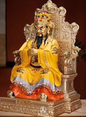 龙五爷神像广济龙王财神像彩绘五爷像五台山树脂财神爷真身摆件