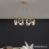 Light luxury chandelier, post-modern living room, dining room, bedroom lamp, personalized designer golden ring, infinitely dimmable LED lamp
