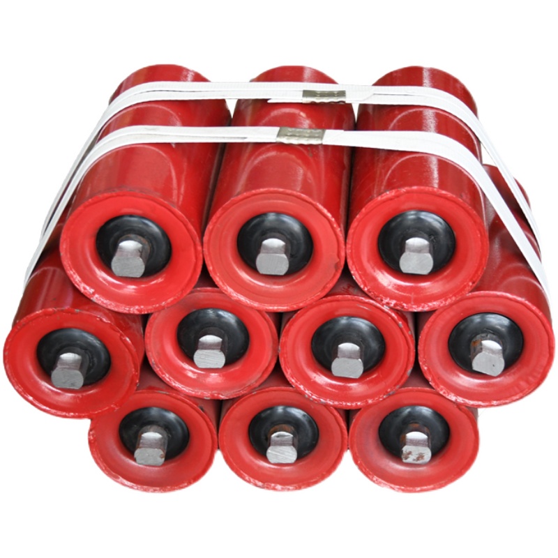 防尘防水矿用滚筒槽型输送机托辊支架组镀锌不锈钢无动力重型托辊 - 图3