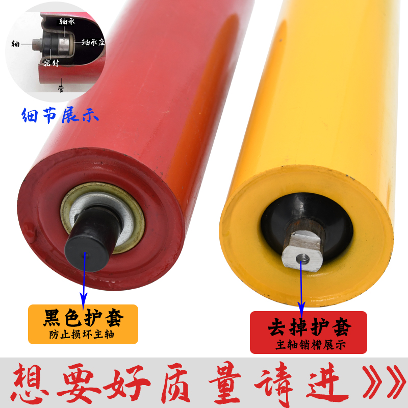 防尘防水矿用滚筒槽型输送机托辊支架组镀锌不锈钢无动力重型托辊 - 图2