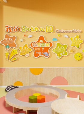 幼儿园开学季新学期仪式感氛围场景布置大厅主题文化墙面装饰高级