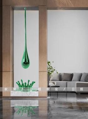 水滴雕塑玻璃钢客厅玄关电视柜悬挂装饰品摆件家居饰品天花板吊饰