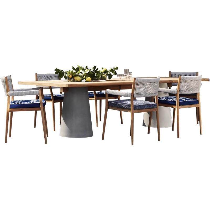 户外柚木桌椅庭院家具露台防腐木圆桌阳台藤椅花园室外藤编椅组合,淘宝优惠券,粉丝福利购,淘宝优惠卷