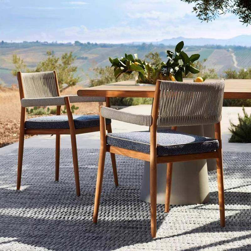 户外柚木桌椅庭院家具露台防腐木圆桌阳台藤椅花园室外藤编椅组合,淘宝优惠券,粉丝福利购,淘宝优惠卷